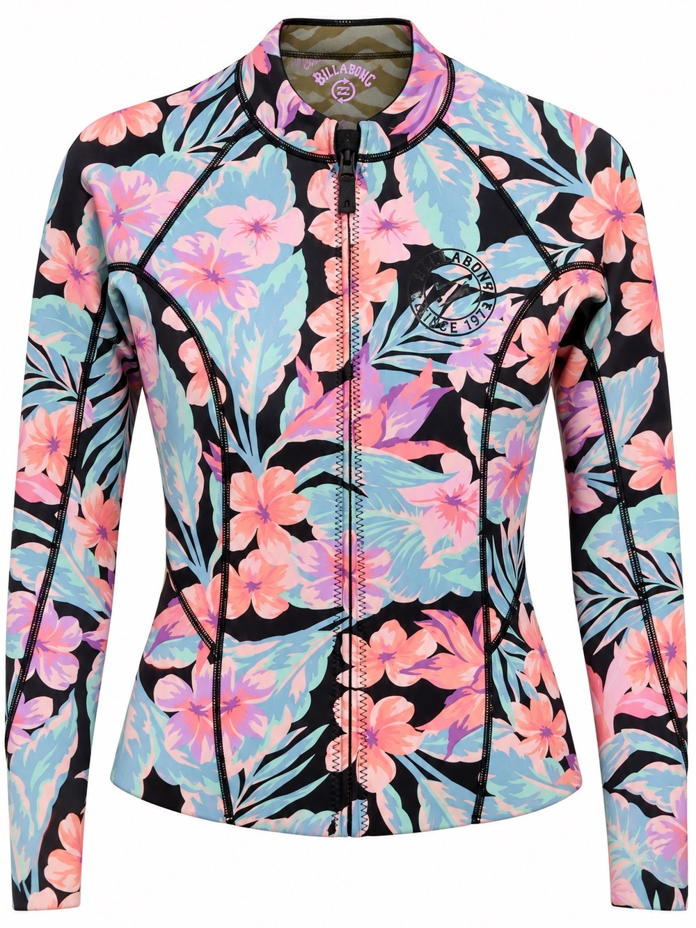 Billabong Women’s Peeky Jacket Natural Floral Wetsuit Top PHP6 Size L NWT